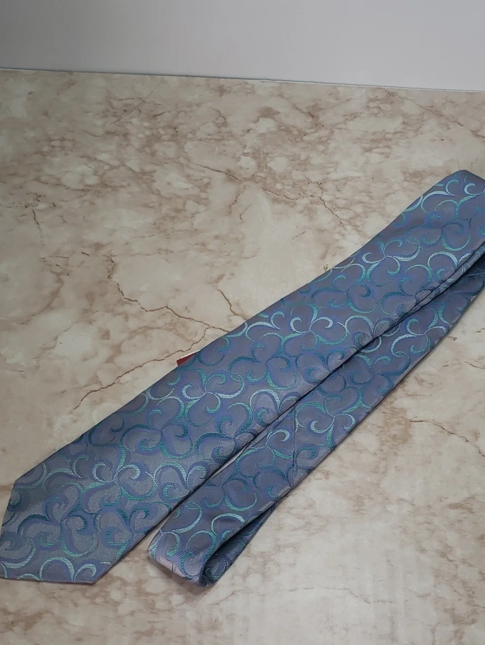 Alfani Men's Lavender Patterned Silk Tie - Blue & Green Accents New